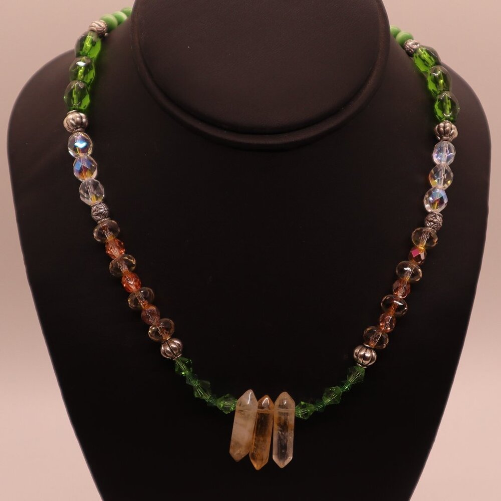 Gemstone Beaded Necklace ( HANDMADE )